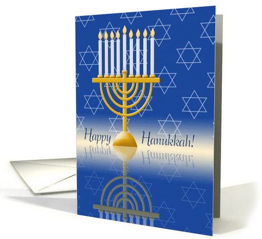 Happy Hanukkah Menorah Star of David card (983851)