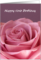52nd Birthday Card -- Rose card