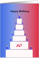 80th Birthday Cake card