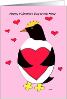 Niece Valentine -- Penguin Love to my Niece card