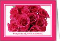Junior Bridesmaid Card -- Rose Bouquet card