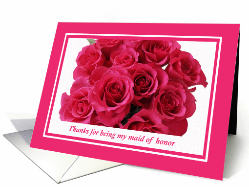 Maid of Honor Thank You Card -- Rose Bouquet card (160628)