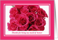 Maid of Honor Thank You Card -- Rose Bouquet card