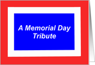 A Memorial Day Tribute Card