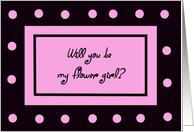 Flower Girl Card -- Pink Polka Dots card