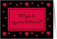 Junior Bridesmaid Card -- Hearts card