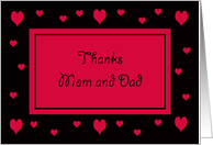 Thank you Mom and Dad -- Hearts card