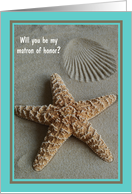 Matron of Honor Card -- Aqua Beach Theme card