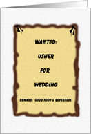 Usher Card -- Wanted Poster card