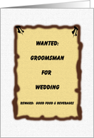 Groomsman Card -- Wanted Poster card