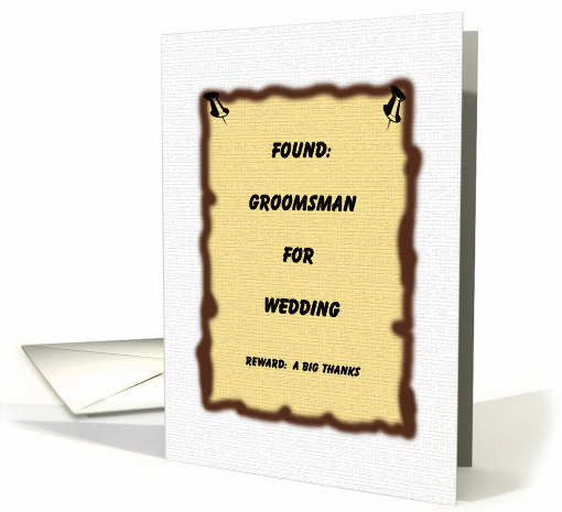 Groomsman Thank You Card -- Found Poster card (214888)