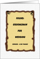 Groomsman Thank You Card -- Found Poster card