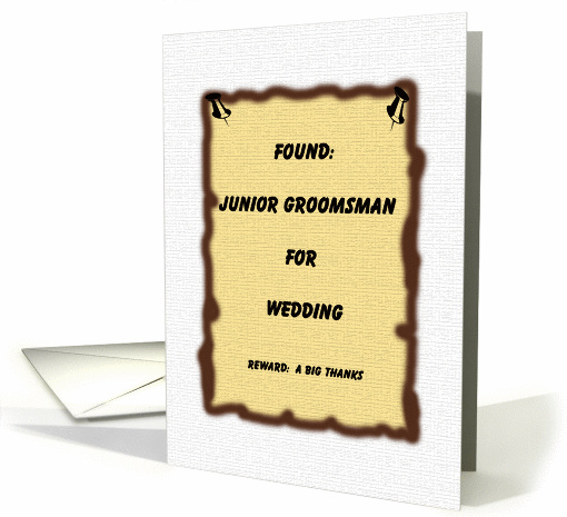 Junior Groomsman Thank You Card -- Found Poster card (214890)