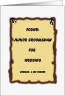 Junior Groomsman Thank You Card -- Found Poster card