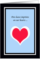 Pet Sympathy Card -- Imprints on the Heart card