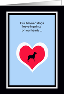 Dog Sympathy Card -- Imprints on the Heart card