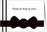 Usher Thank You Card -- Black Bow tie card