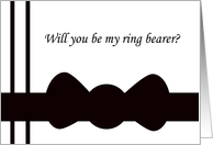 Ring Bearer Card -- Black Bow tie card