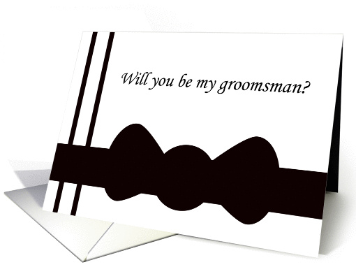 Groomsman Card -- Black Bow tie card (217220)