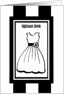 Junior Bridesmaid Thank You Card - Black and White Theme Wedding card