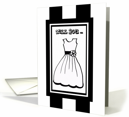 Flower Girl Card - Black and White Theme Wedding card (220974)