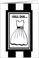 Junior Bridesmaid Card - Black and White Theme Wedding card