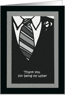 Usher Thank You Card -- Usher Attire card