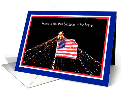 Patriotic Christmas Home of the Free with U.S. Flag card (270227)