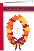 Thanksgiving in New Home -- Fall Wreath card