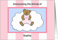 Sophia Girl Announcement card