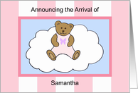 Samantha Girl Announcement card