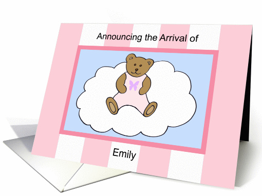 Emily Girl Announcement card (303060)