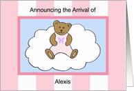 Alexis Girl Announcement card