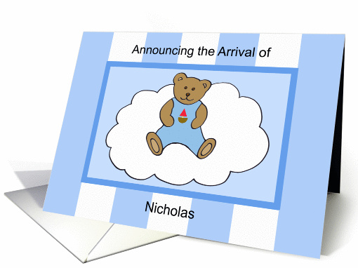 Nicholas Boy Announcement card (306143)