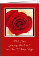 Husband Wedding Red Rose card