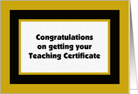 Teaching Certificate Congratulation Card