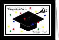 College Graduation Card -- Graduation Cap and Confetti card