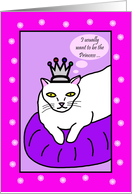 Mothers Day Card from Cat -- White Kitty card