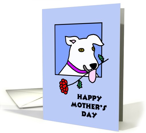 Mothers Day Card from Dog -- A Rose from your White Pooch card