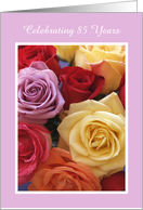 Celebrating 85 Years -- Colorful Roses 85th Birthday Invitation card