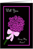Carry My Train Invitation -- Rose Bouquet card