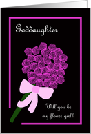 Goddaughter Will You Be My Flower Girl Invitation -- Rose Bouquet card