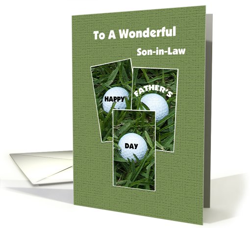 Son-in-Law Happy Father's Day -- Golf Balls card (433756)