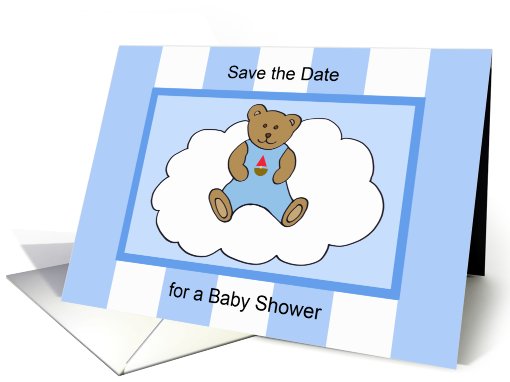 Baby Shower Save the Date -- Teddy Bear in Blue card (451718)
