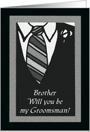 Brother Groomsmen Card -- Textured Groomsmen Attire card