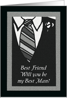 Best Friend Best Man Card -- Textured Best Man Attire card