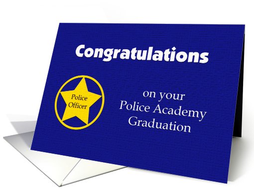 Police Academy Graduation Card -- Navy Blue with Badge card (457278)