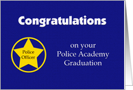 Police Academy Graduation Card -- Navy Blue with Badge card