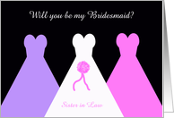 Sister in Law Will You Be My Bridesmaid Poem Card