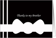 Brother Groomsman Thank You Card --White Bowtie on Black card